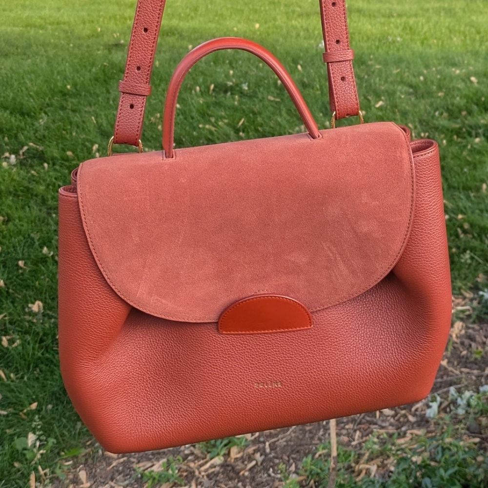 Polene Numero Un Terracotta Orange Satchel Structured Design